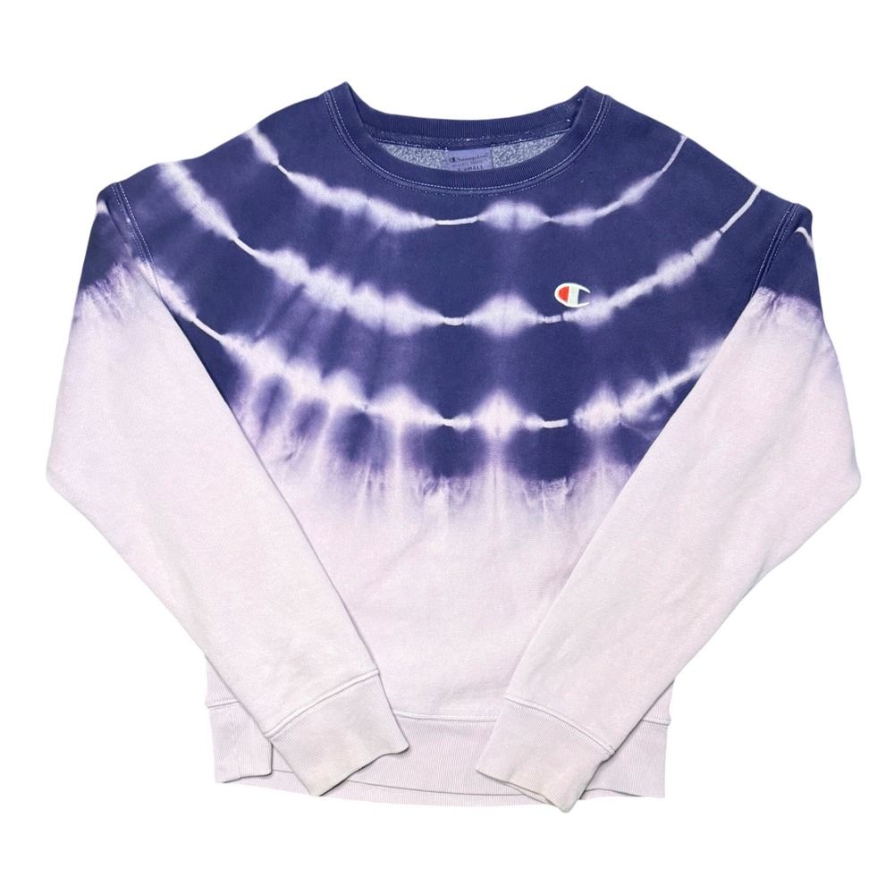 Champion Reverse Weave Sweatshirt Womens XS Purple Tie Dye WL1760 TIW